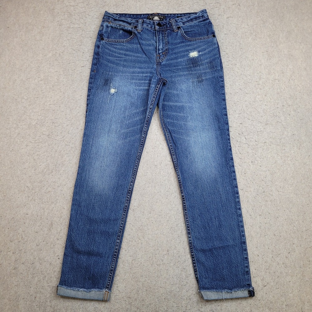 Abercrombie Fitch Jeans Womens 28 Ankle Straight Signature Collection Dark‎ Wash